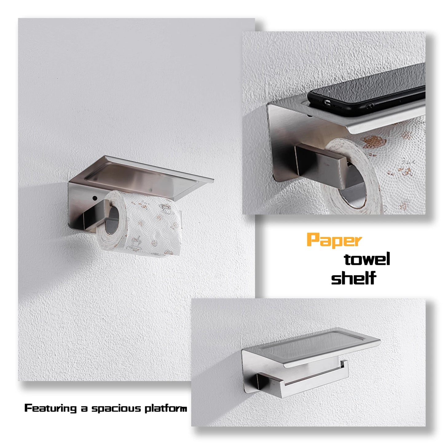 DQOK Bathroom Hardware Set Brushed Stainless Steel Rack
