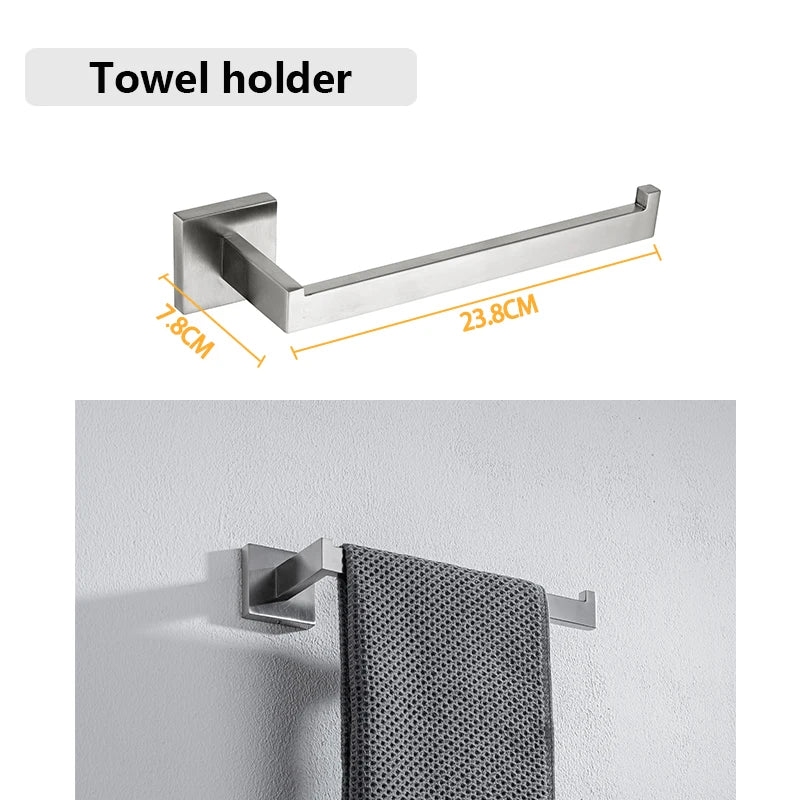 DQOK Bathroom Hardware Set Brushed Stainless Steel Rack