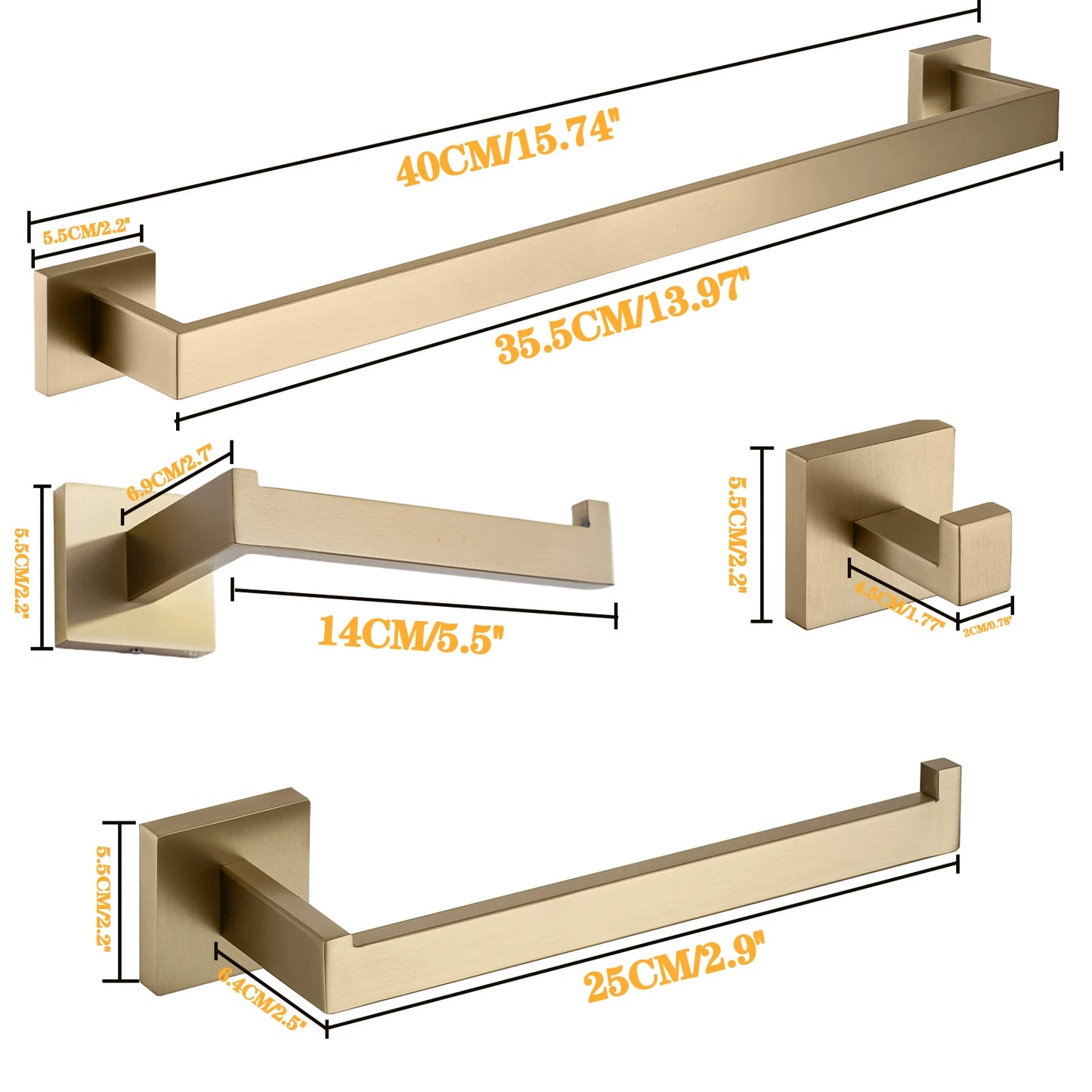 DQOK Bathroom Hardware Set Brushed Stainless Steel Rack