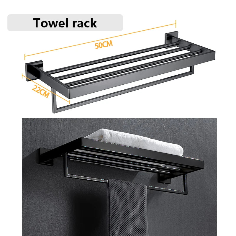 DQOK Bathroom Hardware Set Brushed Stainless Steel Rack