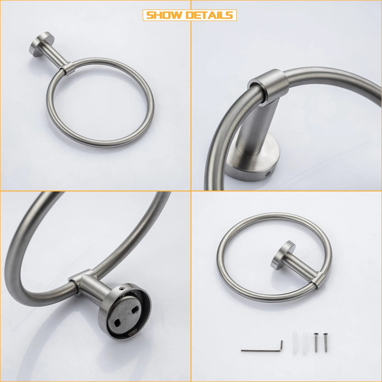 DQOK Bathroom Hardware Set Brushed Stainless Steel Rack