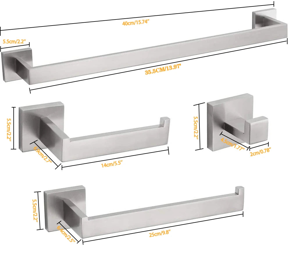 DQOK Bathroom Hardware Set Brushed Stainless Steel Rack