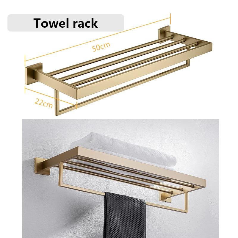 DQOK Bathroom Hardware Set Brushed Stainless Steel Rack