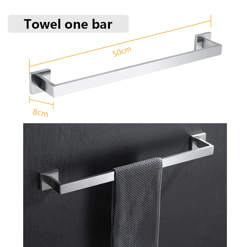 DQOK Bathroom Hardware Set Brushed Stainless Steel Rack
