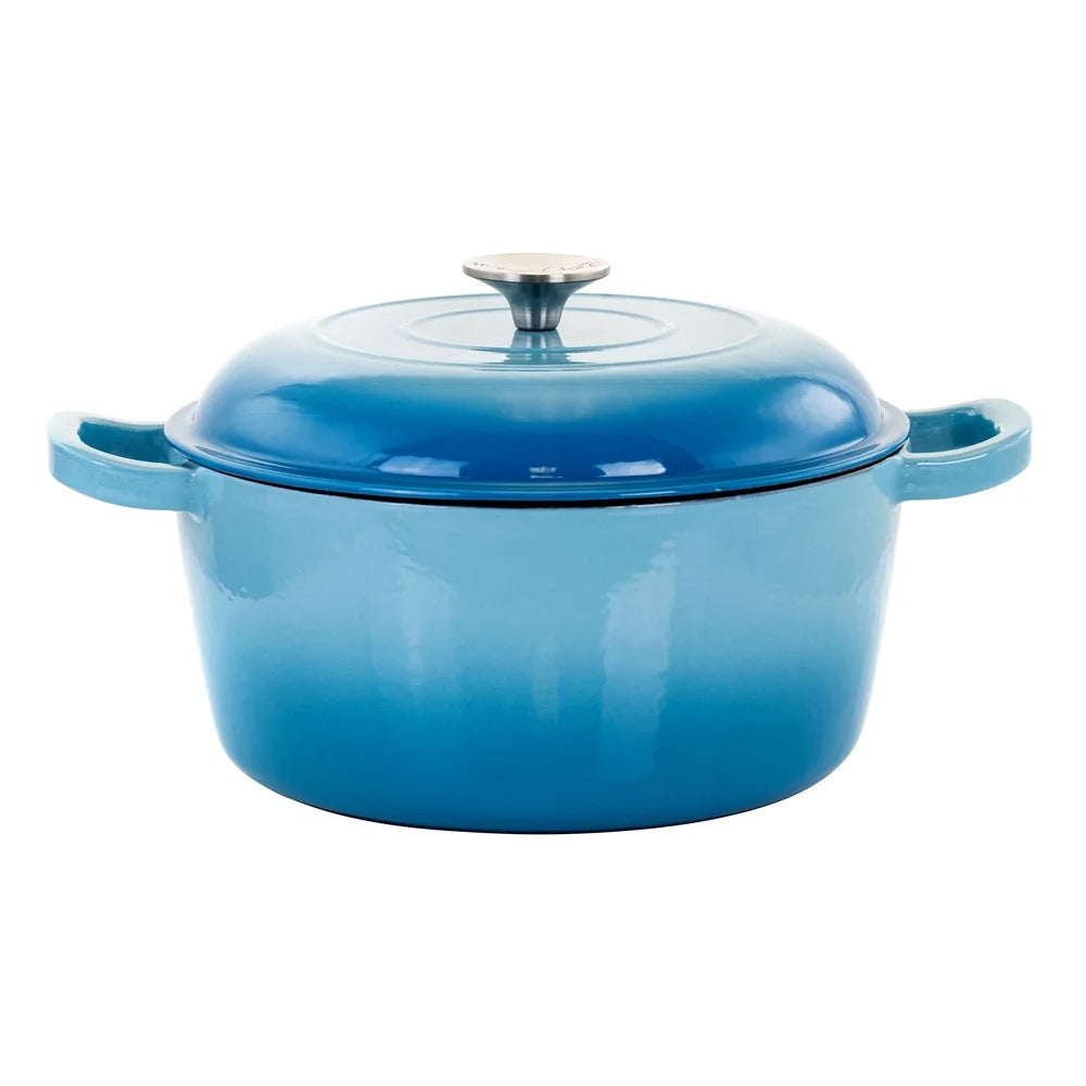 XMSJ Enameled Cast Iron Casserole Pot With Lid Heavy Duty