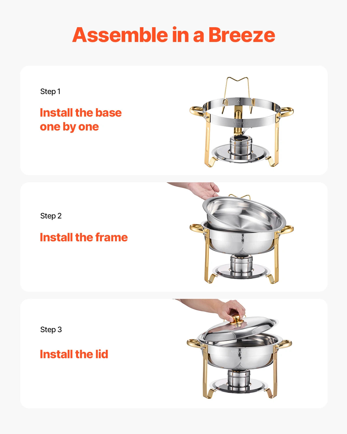 VEVOR Chafing Dish Buffet Set Stainless Steel Warmer