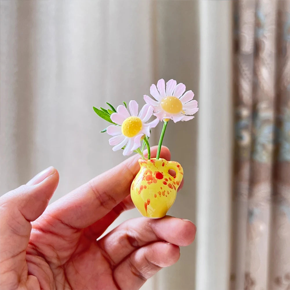 Shunmaii Mini Ceramic Vase Fridge Magnets Plant Decor