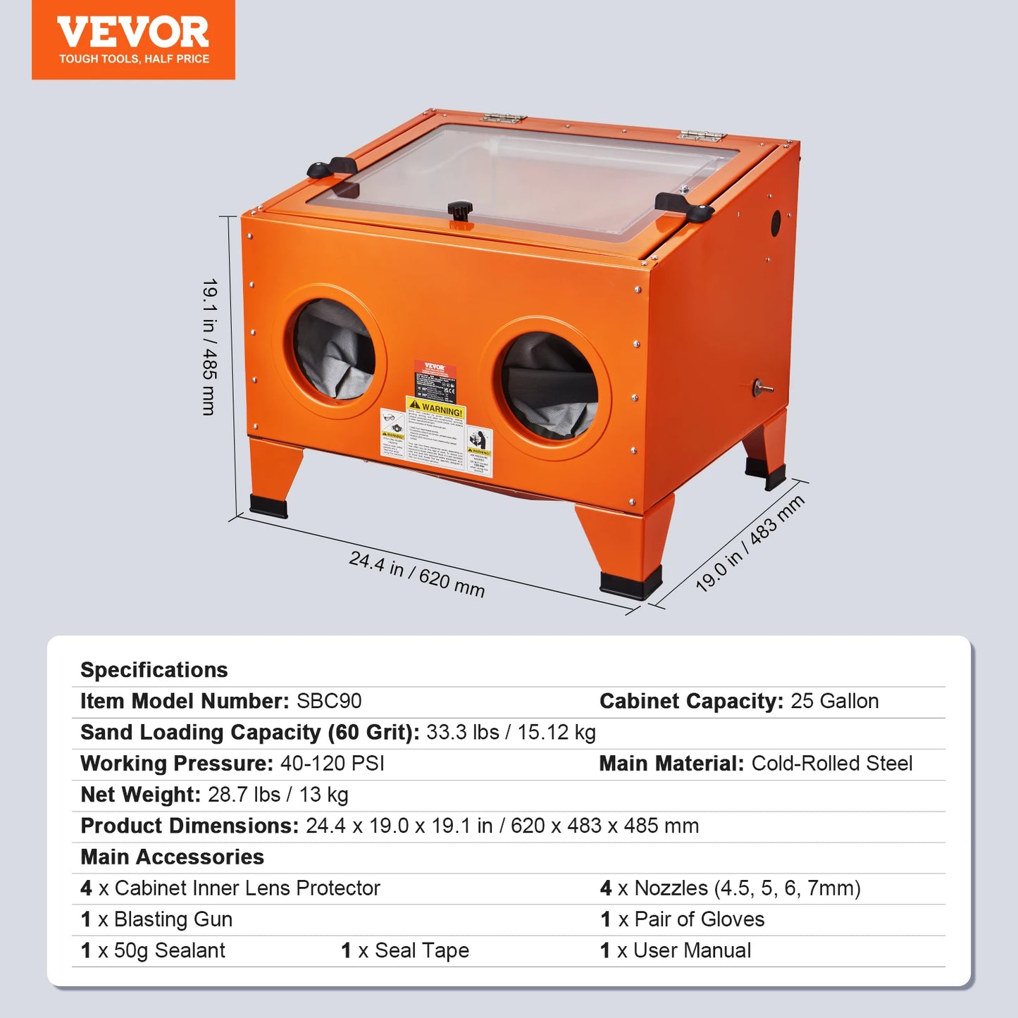 SucceBuy Portable Sandblasting Cabinet Benchtop Nozzles