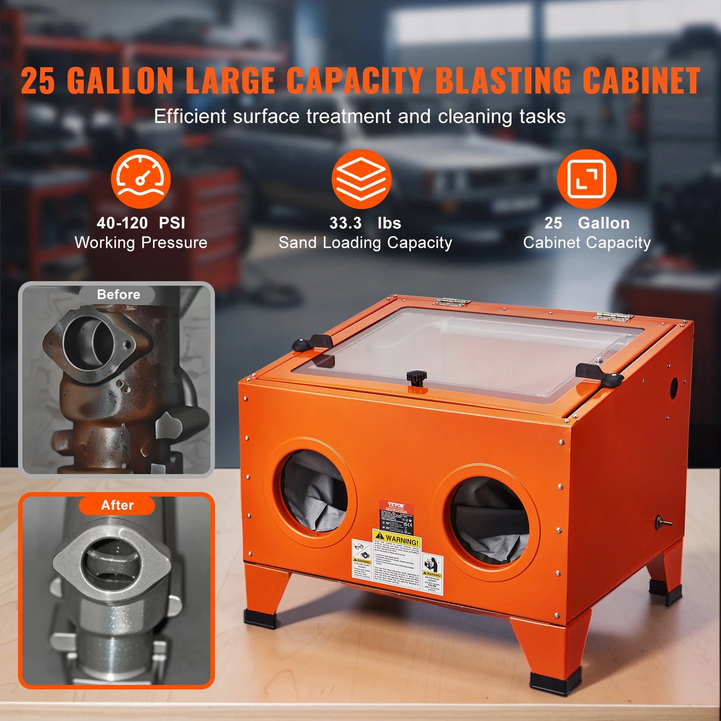 SucceBuy Portable Sandblasting Cabinet Benchtop Nozzles