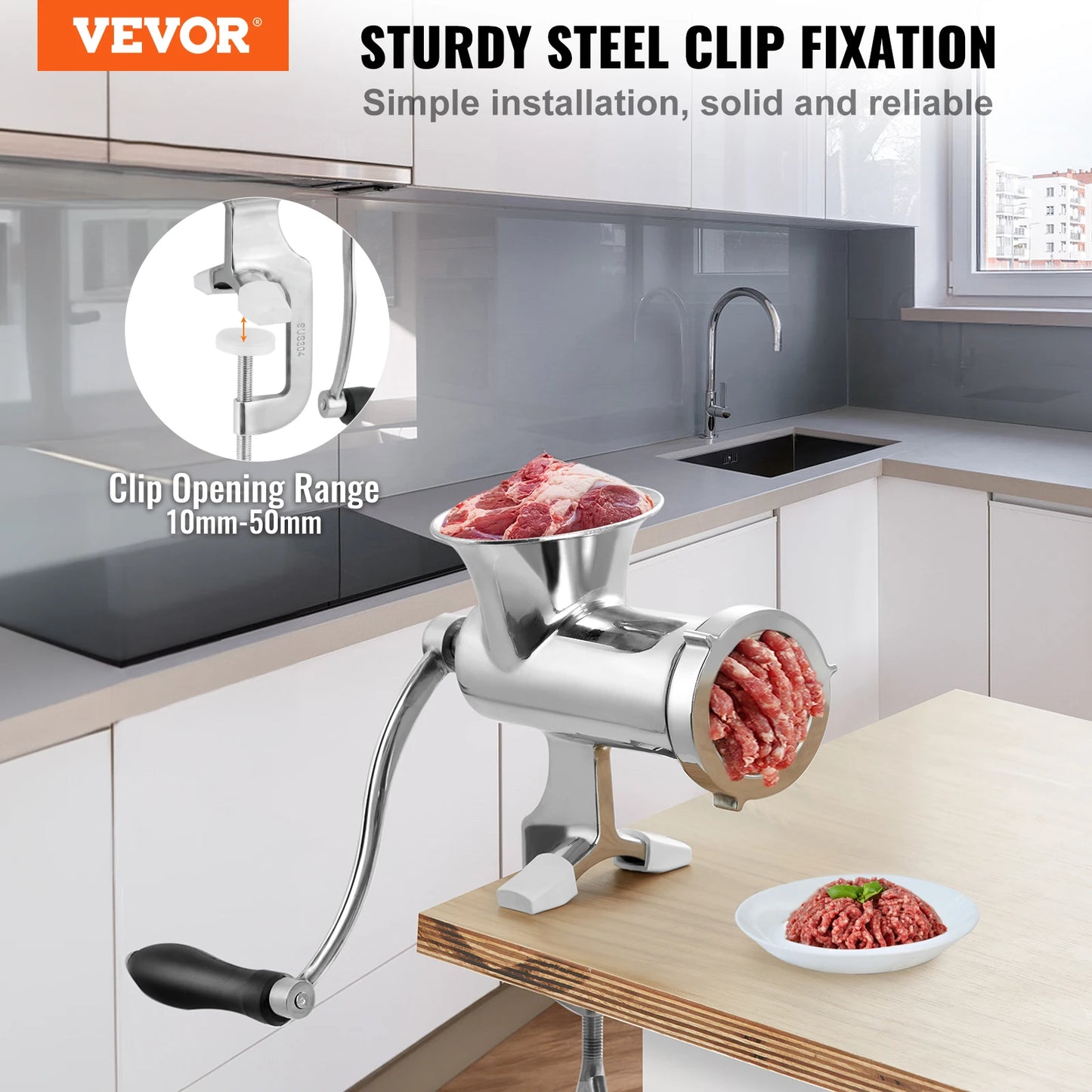 SucceBuy Manual Meat Grinder 304 Stainless Steel Mincer