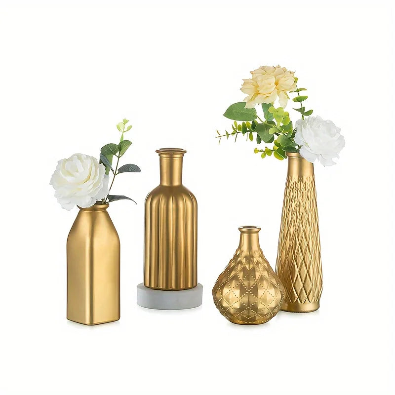 Function Cylindrical Glass Vase Gilded Finish Antique