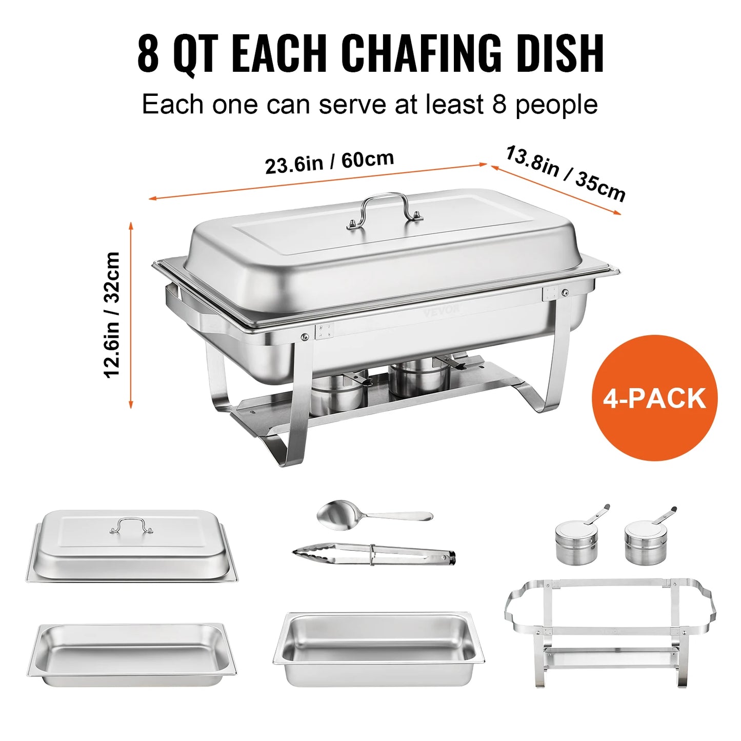 VEVOR Stainless Steel Chafing Dish Buffet Server Catering