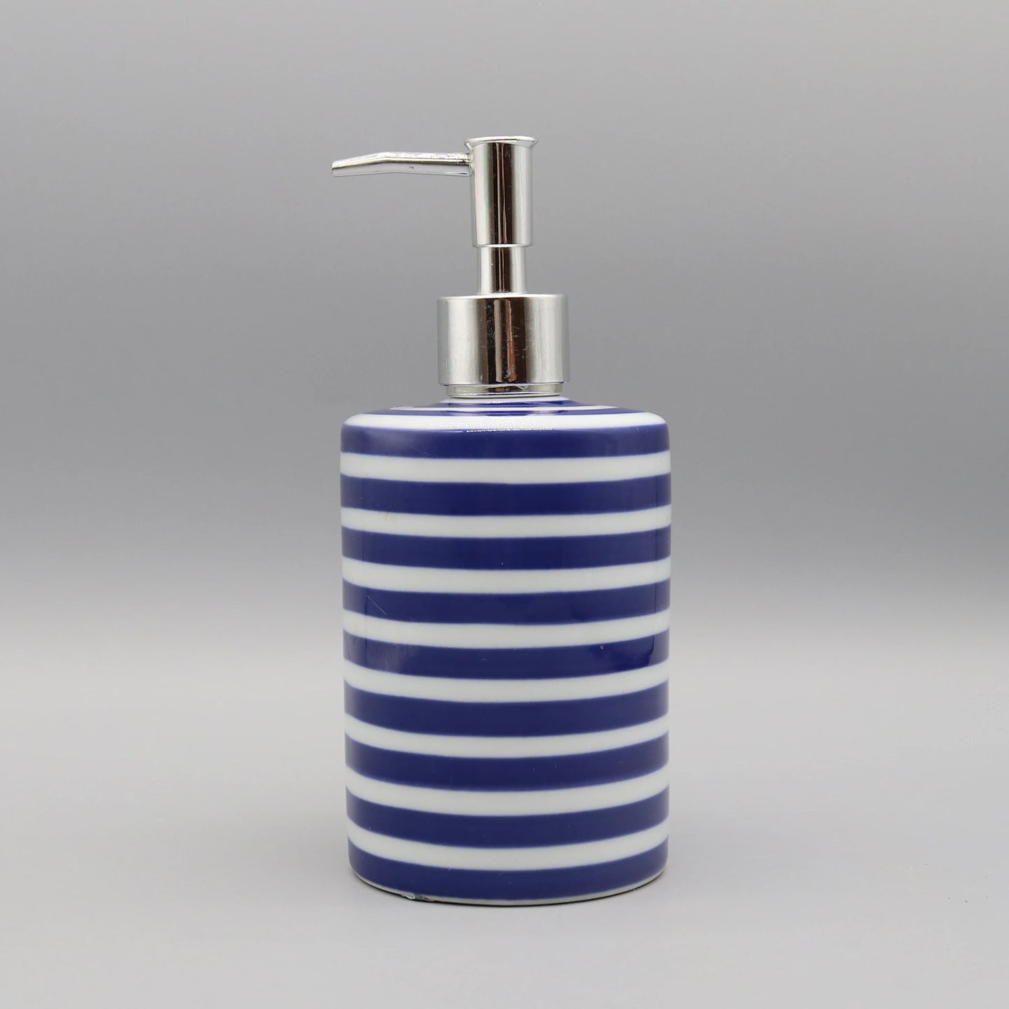 Liquid Soap Dispenser, Blue & White Ceramic, Bathroom Accessory