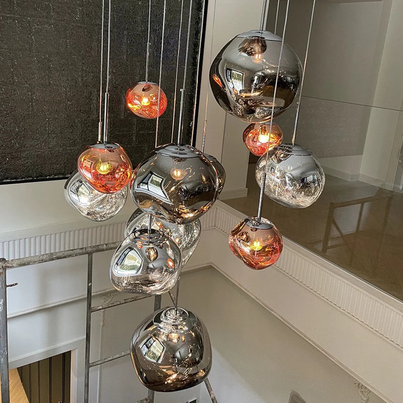Fengshui Modern Glass Lava Pendant Light For Living Room