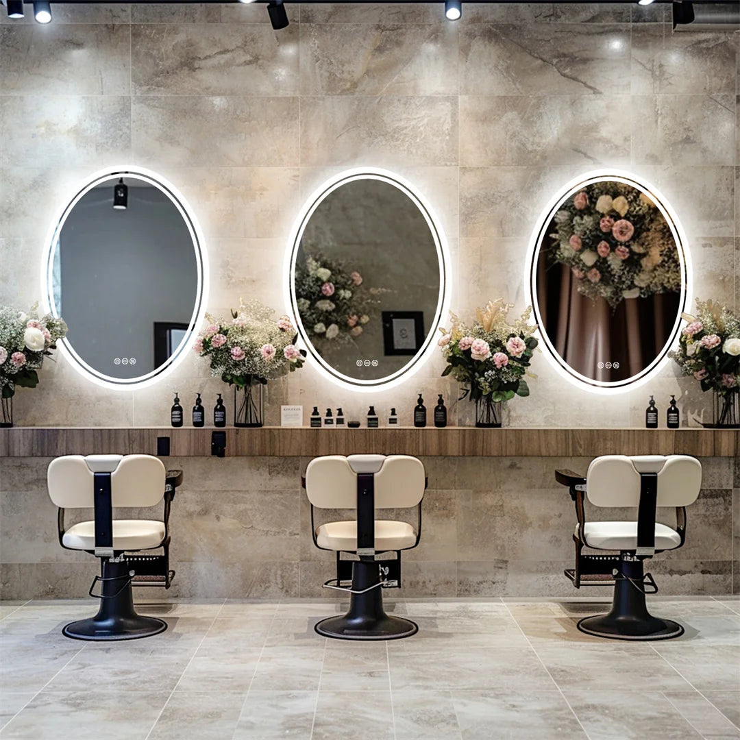 LUVODI Oval LED Backlit Bathroom Vanity Mirror Anti Fog Dimmable