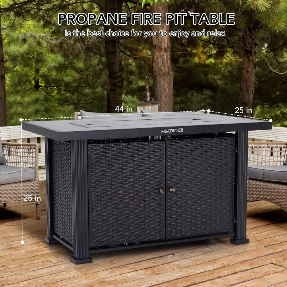 Propane Outdoor Fire Pit Table 50000 BTU With Covers