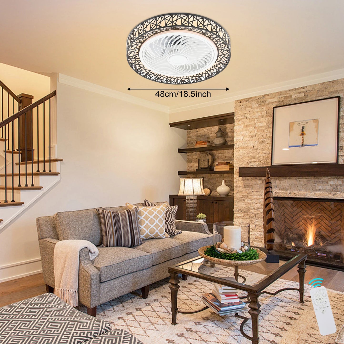 Stylish Ceiling Fan Light: Soft, Adjustable Breeze with Elegant Design for a Warm, Romantic Atmosphere