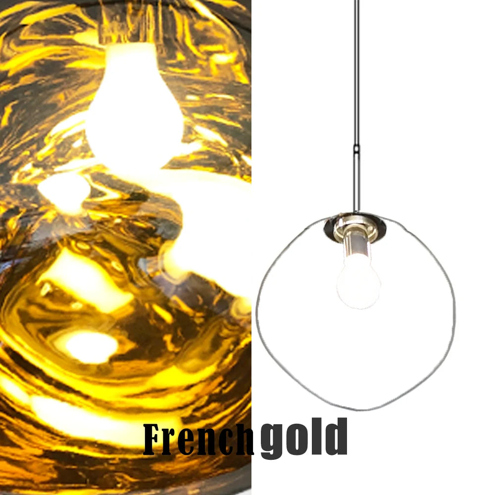 Fengshui Modern Glass Lava Pendant Light For Living Room