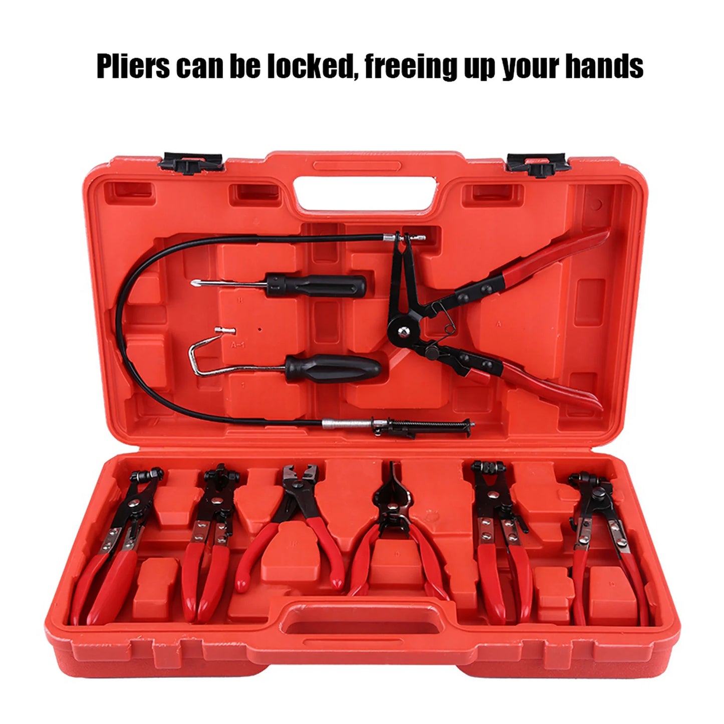 Flexible Hose Clamp Clip Plier Set Swivel Jaw Flat Angled Band Automotive Tools Hose Clamp Clip Plier Set Hose Clamp Pliers