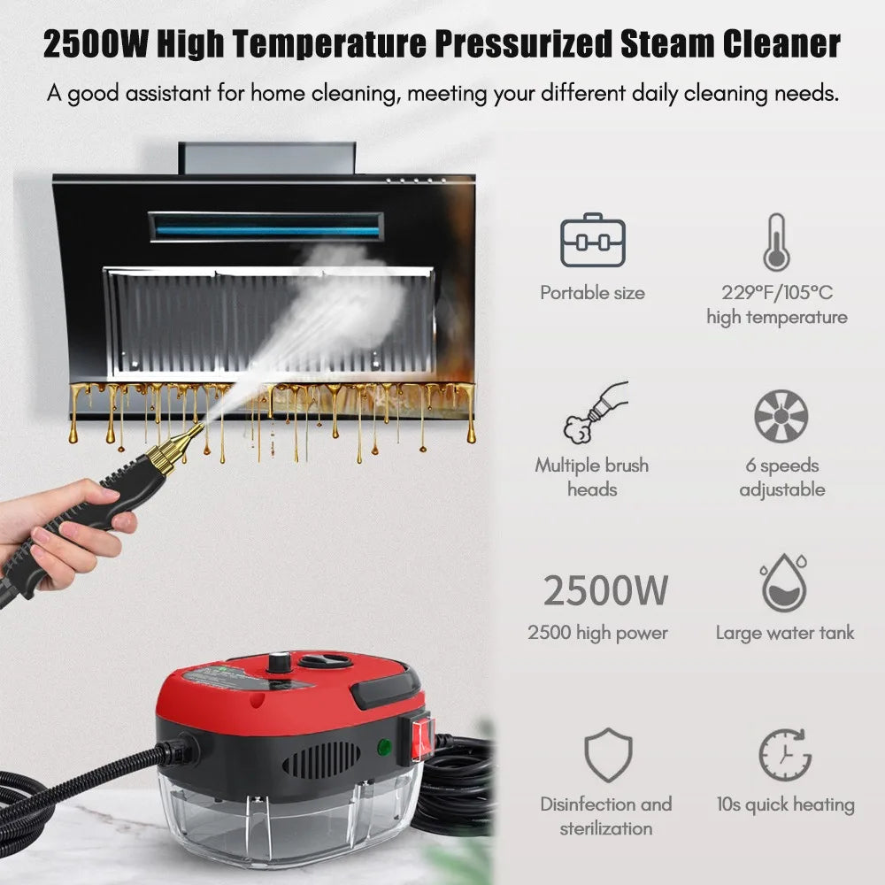 Romellar 2500W Steam Cleaner High Temperature Pressure