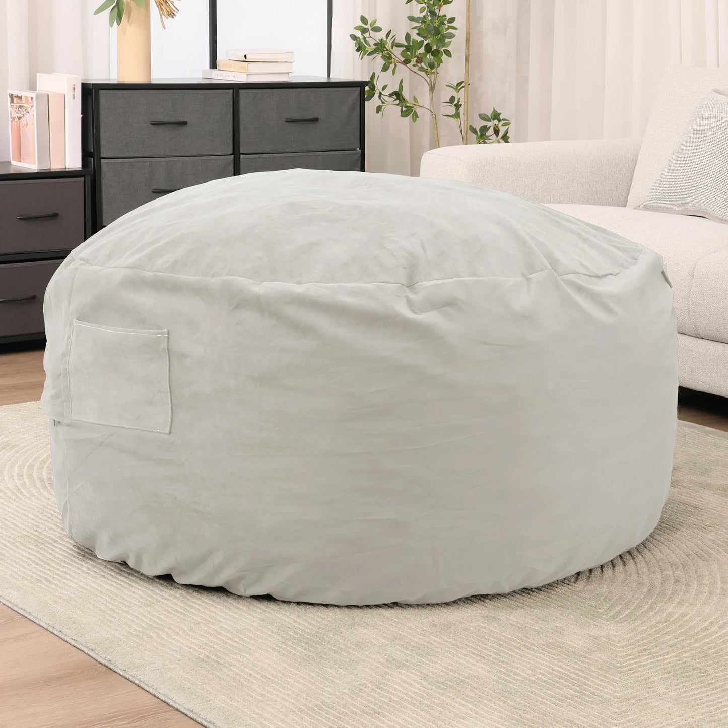 JHK Oversized 3/4FT Bean Bag Chair for Gaming and Reading Foam Filled Couch with Removable Washable Cover Living Room Furniture
