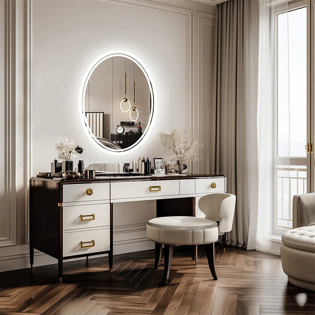 LUVODI Oval LED Backlit Bathroom Vanity Mirror Anti Fog Dimmable