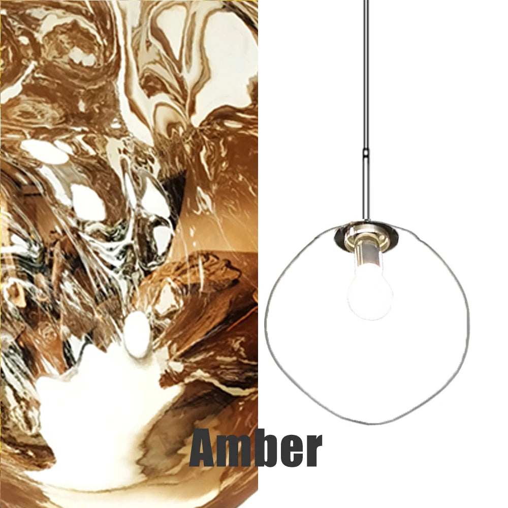 Fengshui Modern Glass Lava Pendant Light For Living Room