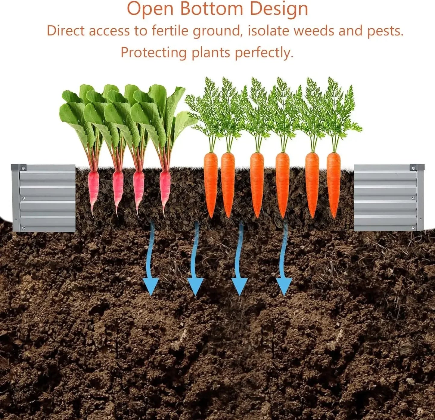 Hign-Concerned Galvanized Raised Garden Bed 2 Pack Planter