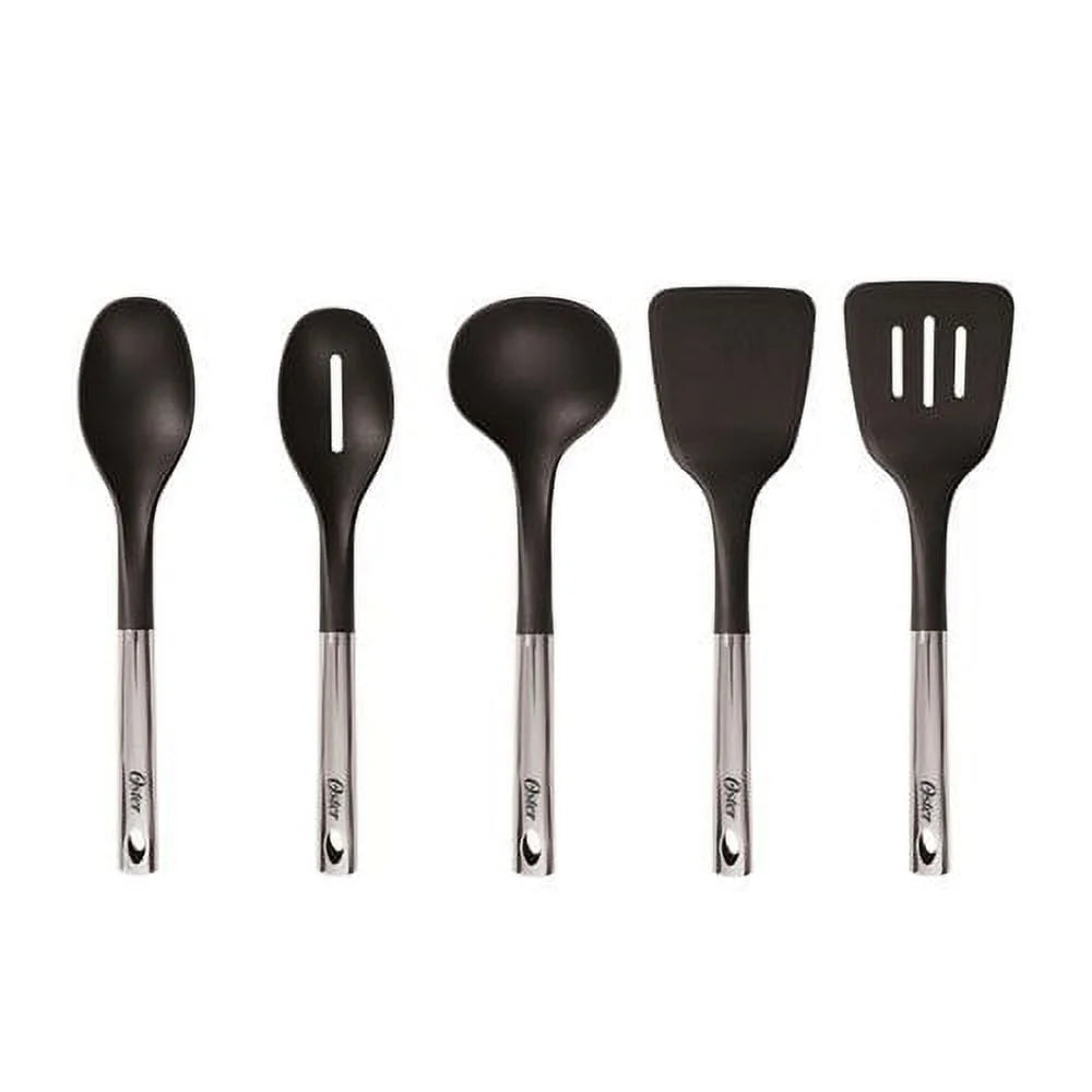 Kitchen Bliss 5-Piece Kitchen Tools Set Nylon Stainless Steel Cooking Utensils Rose Gold Handle Essential Cooking Gear