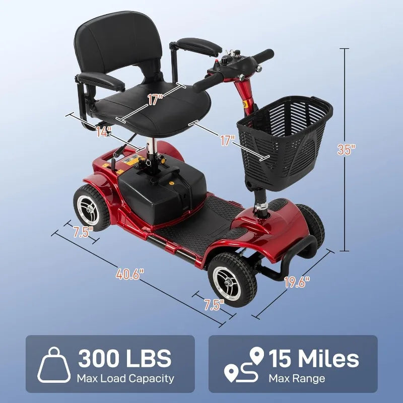 Hign Concerned Compact Power Scooter For Adults Seniors LED