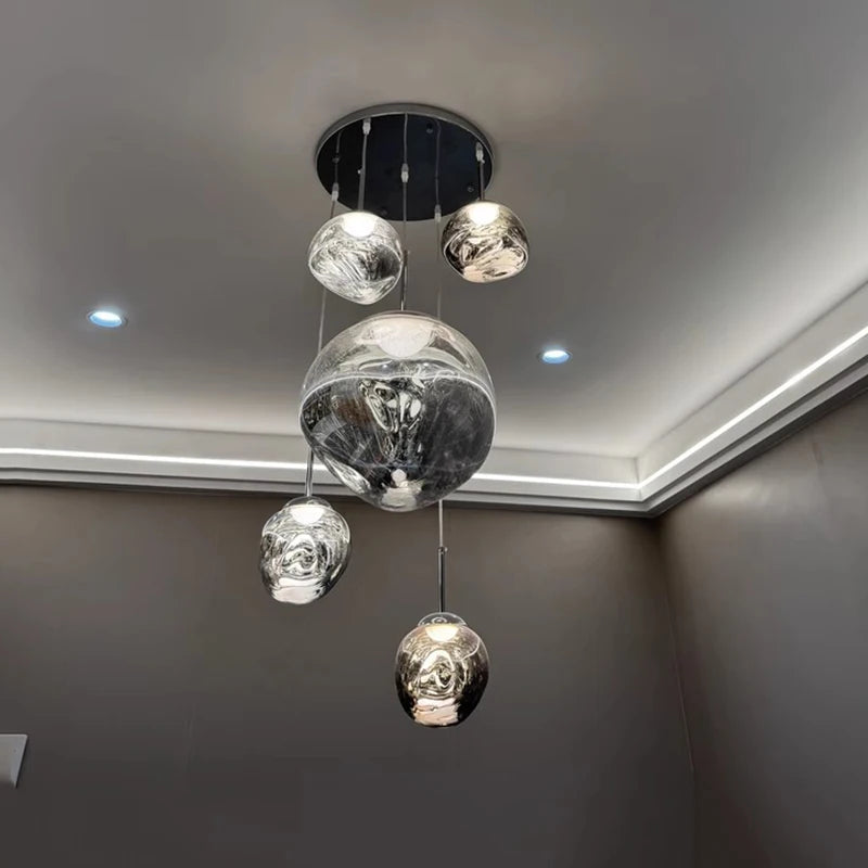 Fengshui Modern Glass Lava Pendant Light For Living Room