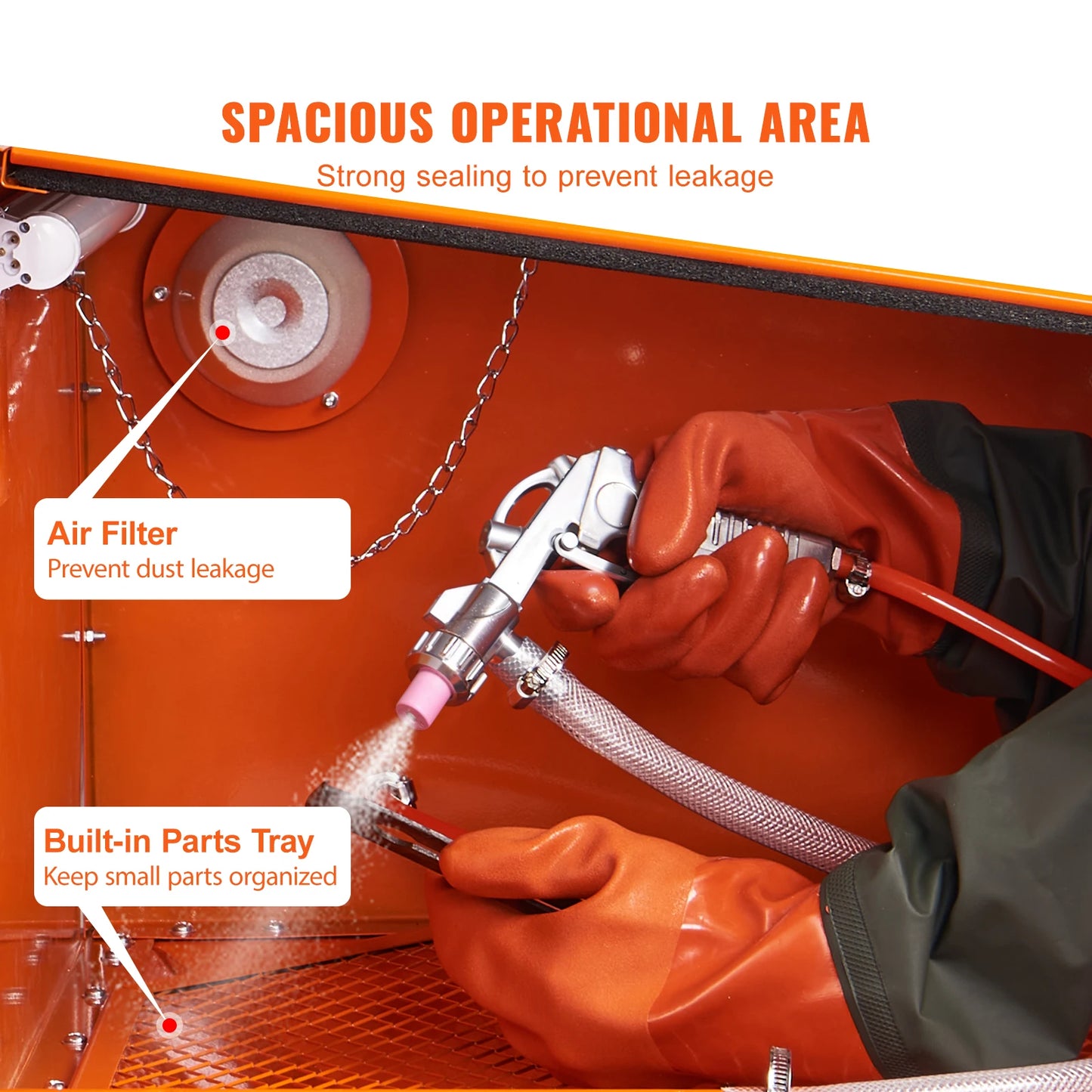 SucceBuy Portable Sandblasting Cabinet Benchtop Nozzles