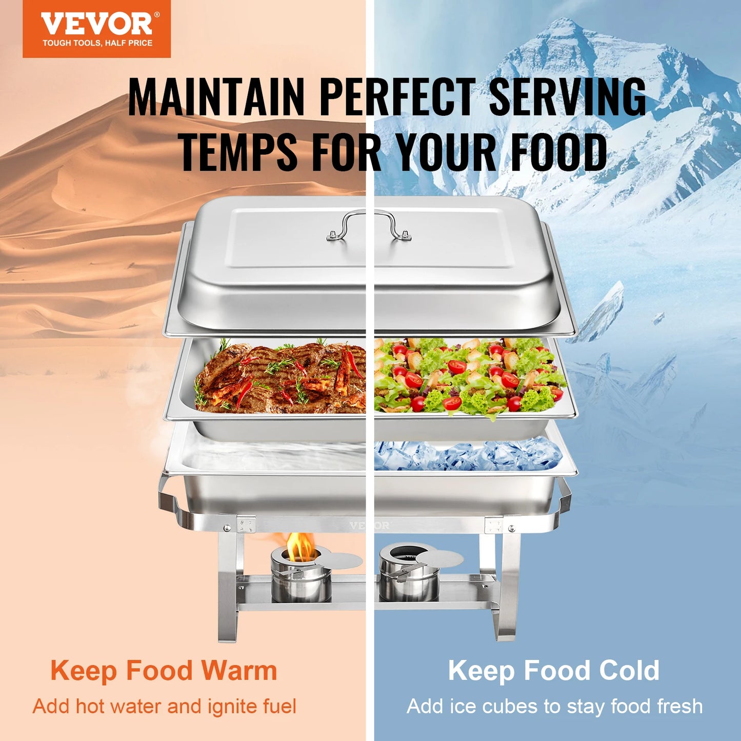 VEVOR Stainless Steel Chafing Dish Buffet Server Catering