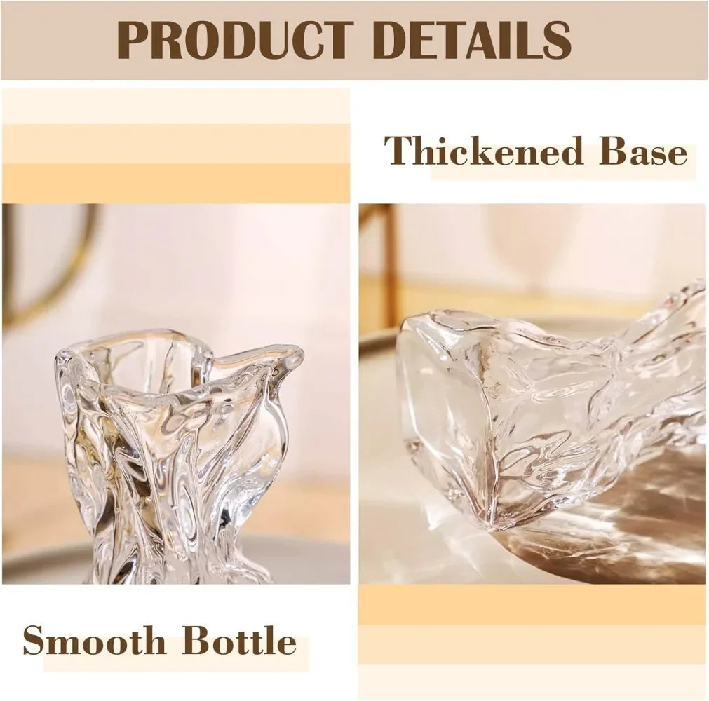 Hign-concerned Glass Vase Irregular Modern Deco Centerpiece