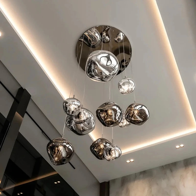Fengshui Modern Glass Lava Pendant Light For Living Room