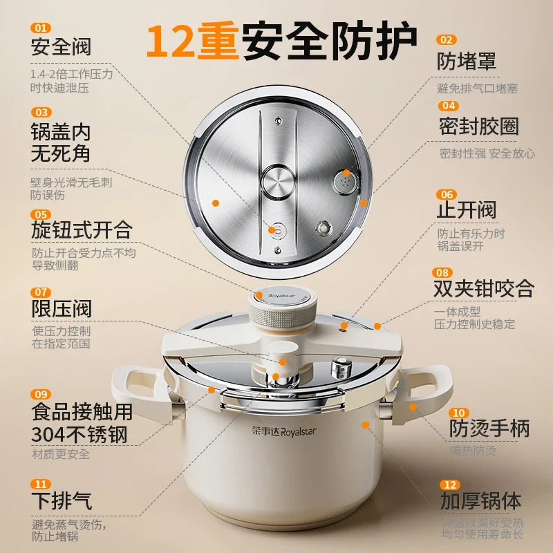 Royalstar Stainless Steel Pressure Cooker Multifunctional