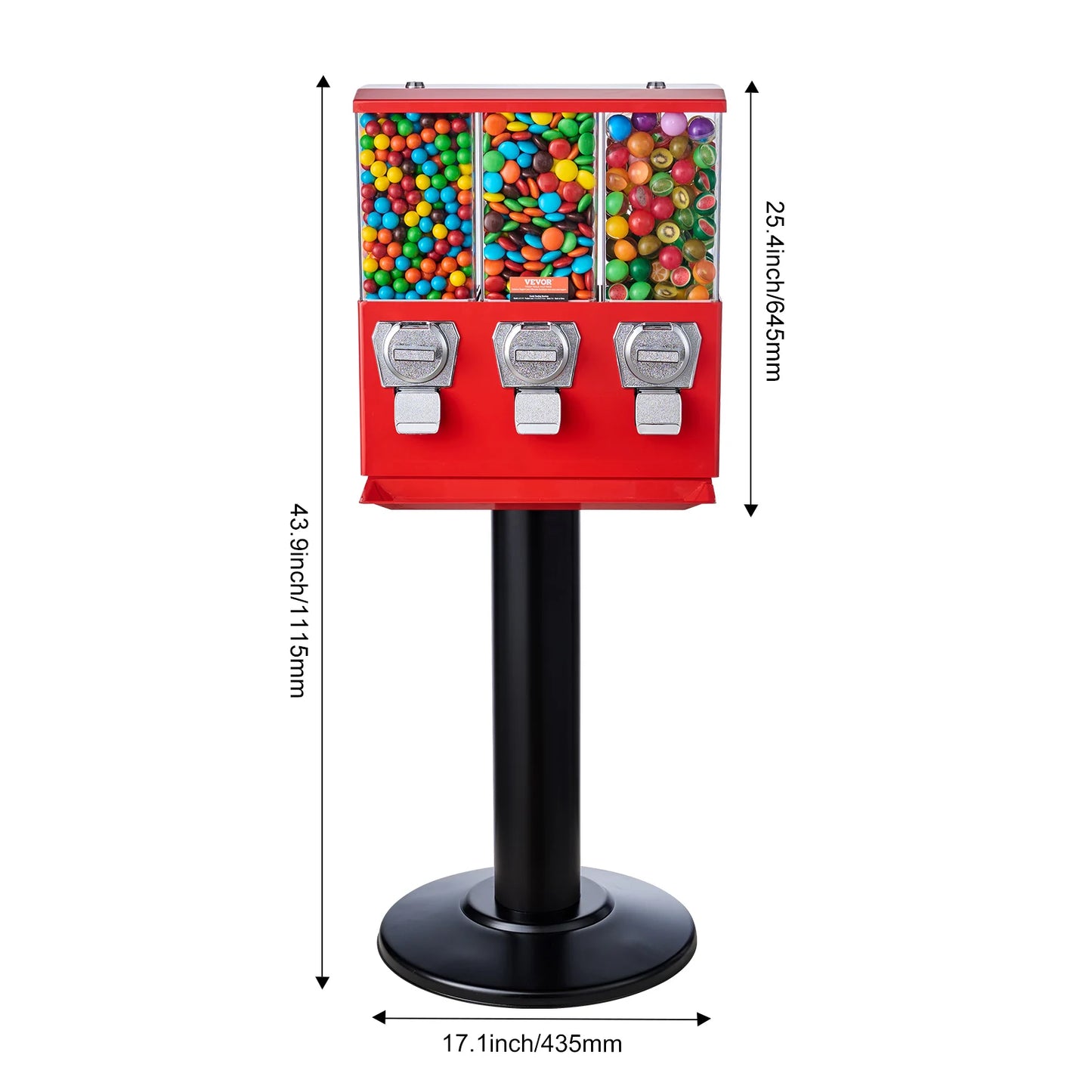 VEVOR Four Compartment Candy Vending With Coin Mechanism