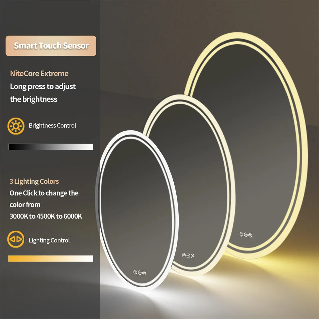 LUVODI Oval LED Backlit Bathroom Vanity Mirror Anti Fog Dimmable