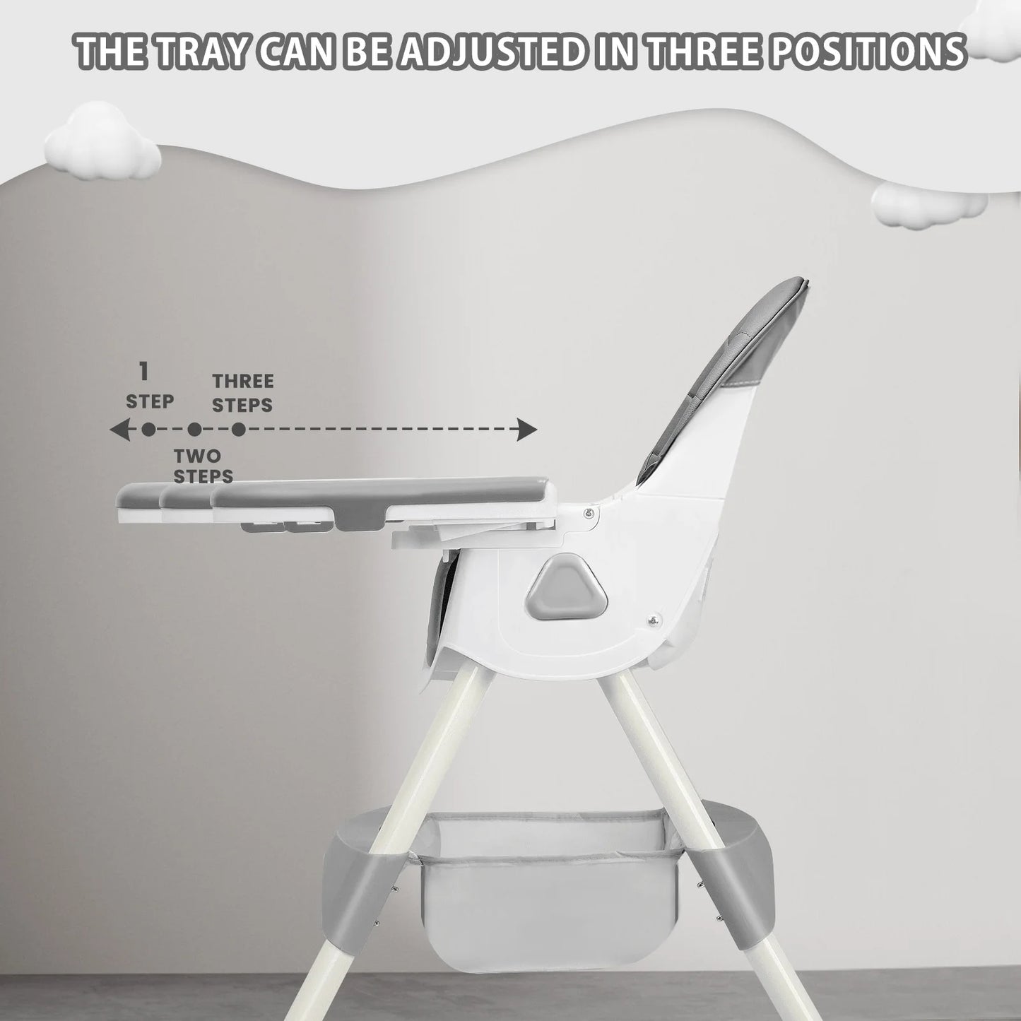 Ubravoo Foldable Baby High Chair With Antislip Pad Toy Rack