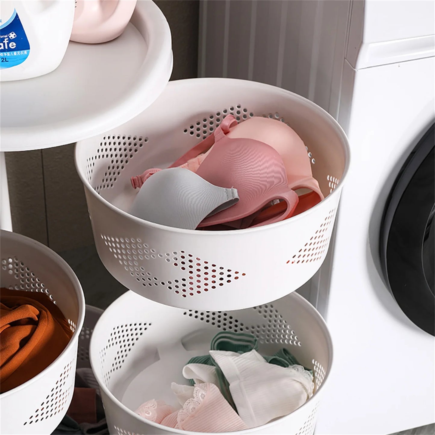 Hign-concerned Rotating 5 Tier Storage Shelf Kitchen Bath