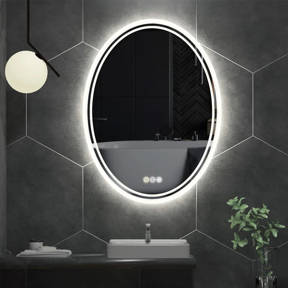 LUVODI Oval LED Backlit Bathroom Vanity Mirror Anti Fog Dimmable
