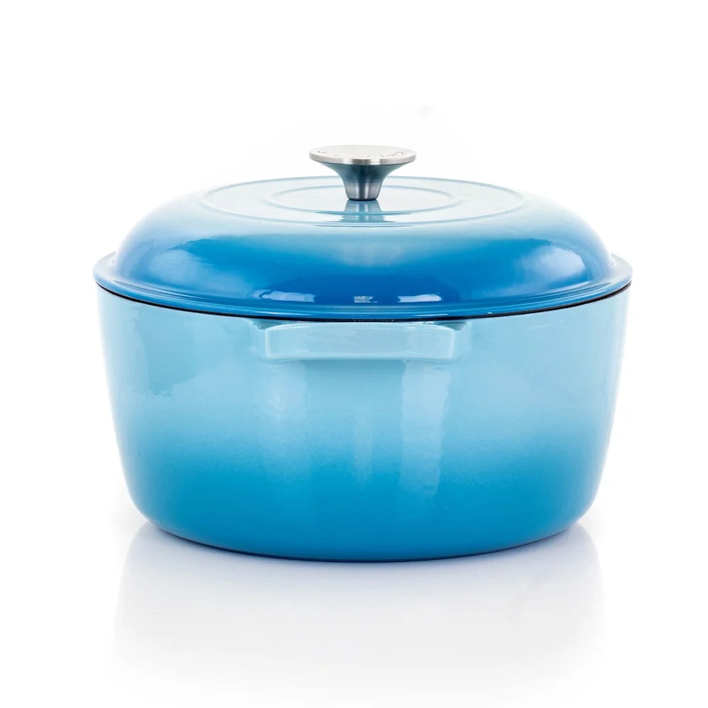 XMSJ Enameled Cast Iron Casserole Pot With Lid Heavy Duty