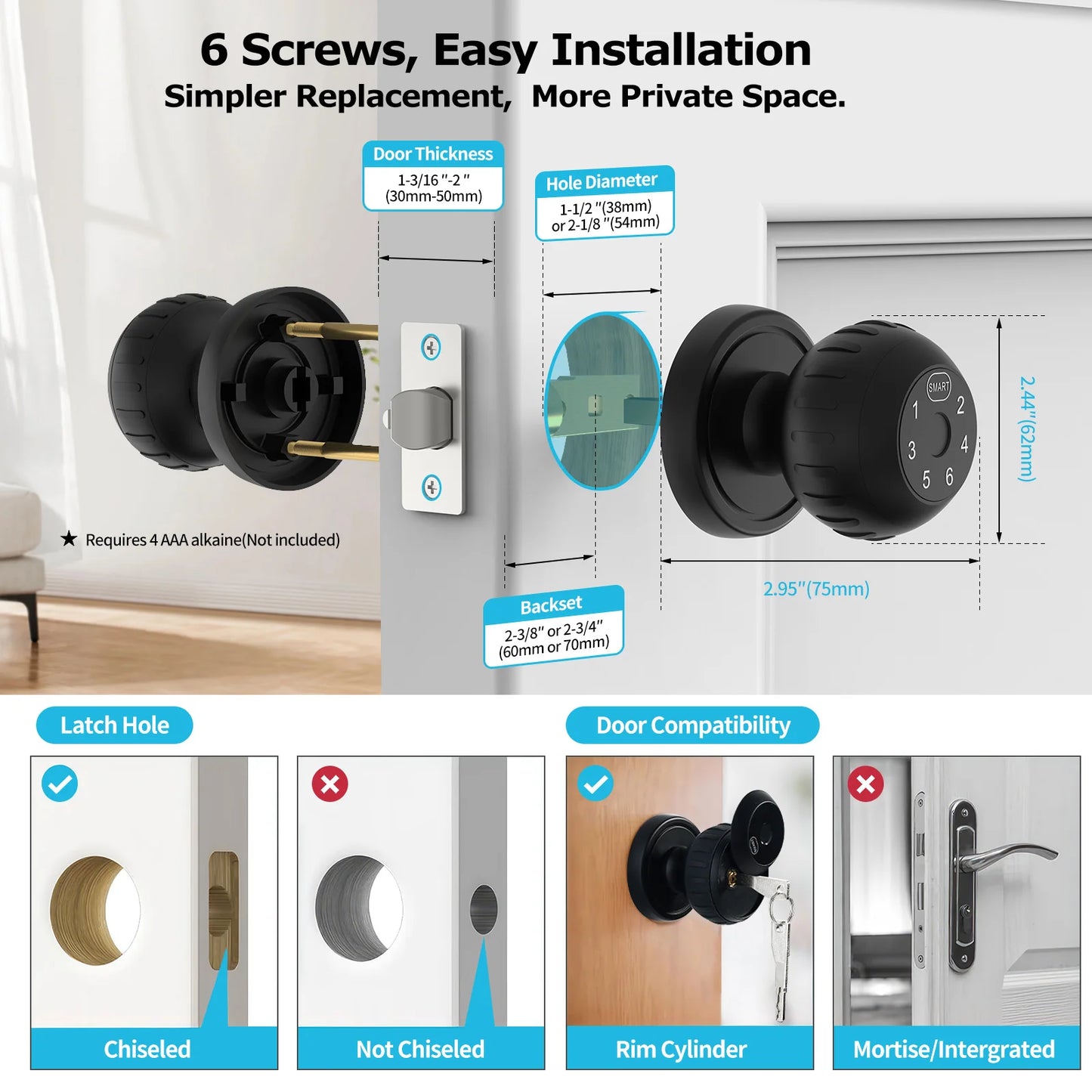 Viladepot Smart Lock Fingerprint Door Lock With App Control