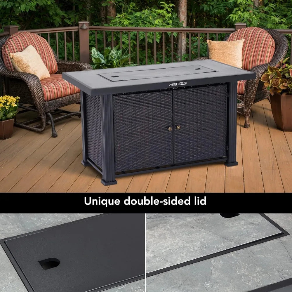 Propane Outdoor Fire Pit Table 50000 BTU With Covers