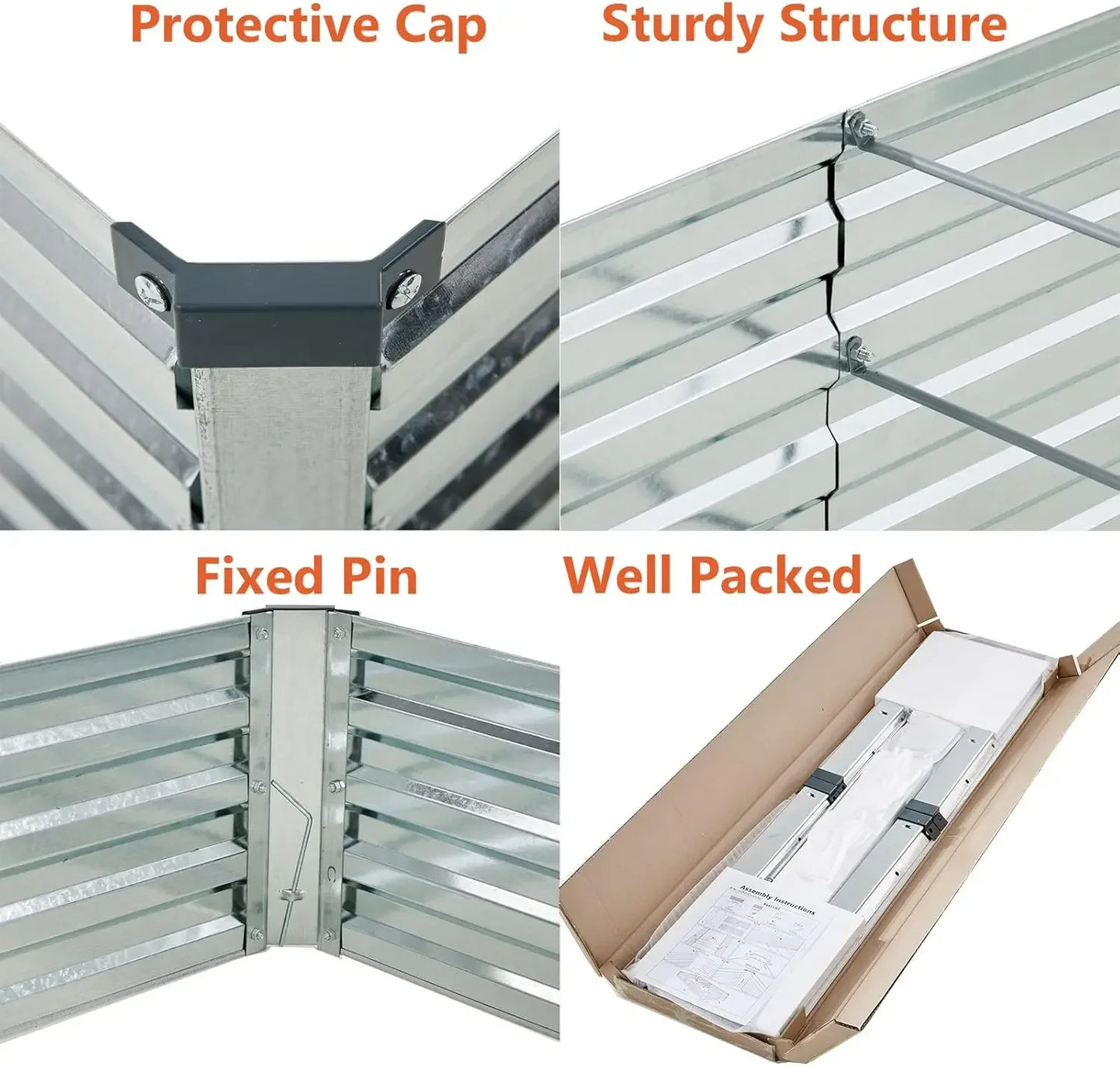 Hign-Concerned Galvanized Raised Garden Bed 2 Pack Planter