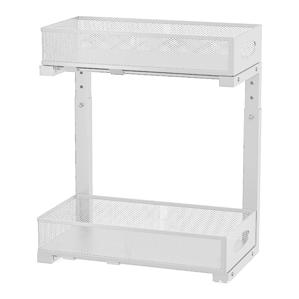 HiMISSH Two Tier Under Sink Organizer With Sliding Drawer