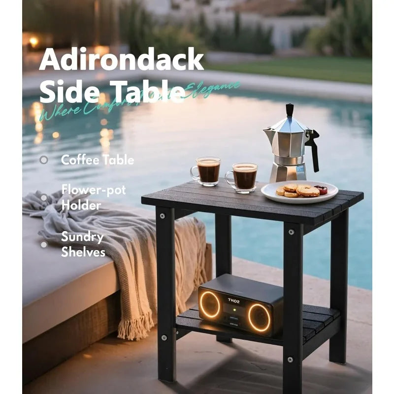 Hign-concerned Adirondack Square Side Table Weatherproof