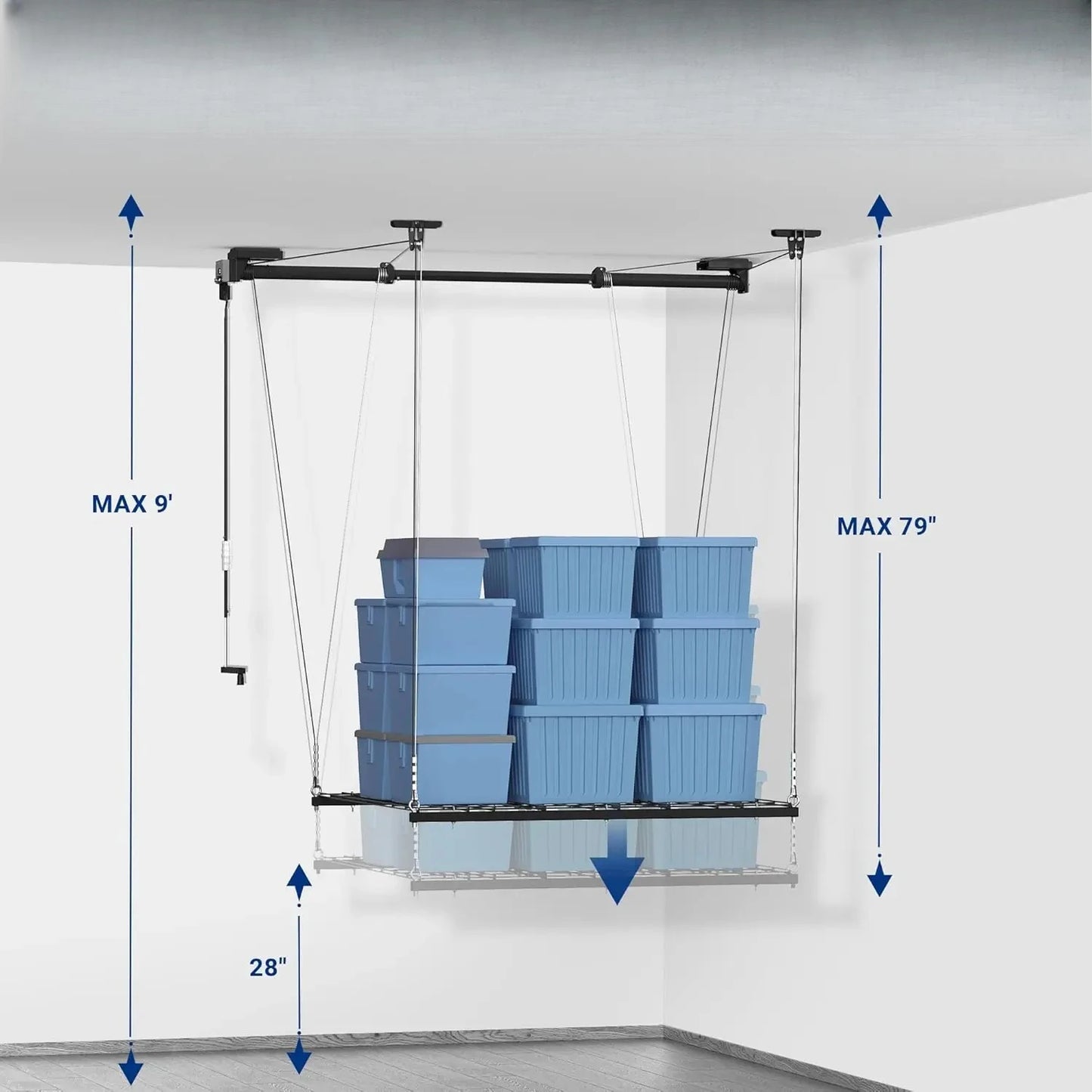 Hign Concerned Garage Ceiling Storage Rack Heavy Duty