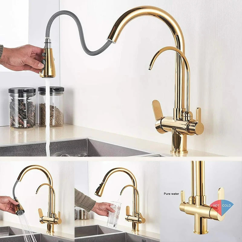 Wanmivezlo Purify Water Kitchen Faucet Deck Dual Handle