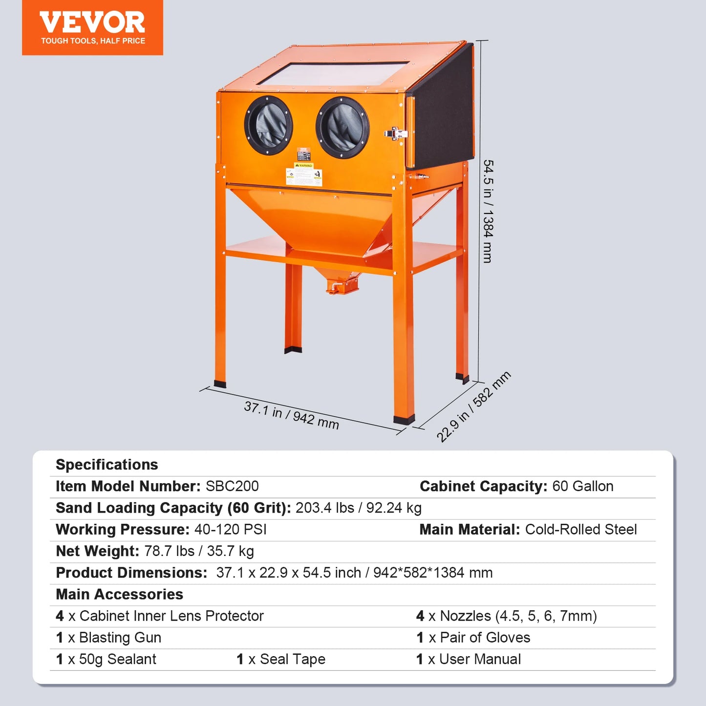 SucceBuy Portable Sandblasting Cabinet Benchtop Nozzles